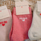 Chaussettes Bisou roses foncées