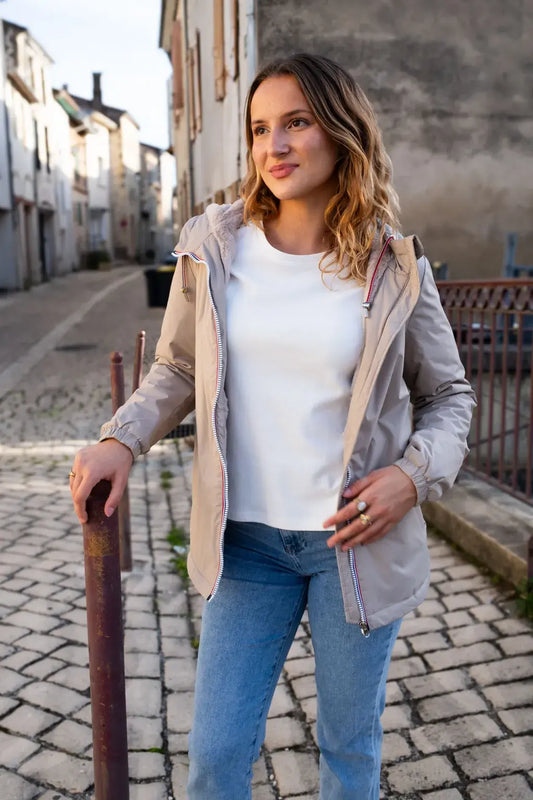 Parka fourrée imperméable Laura Jo - Harper beige mi-longue