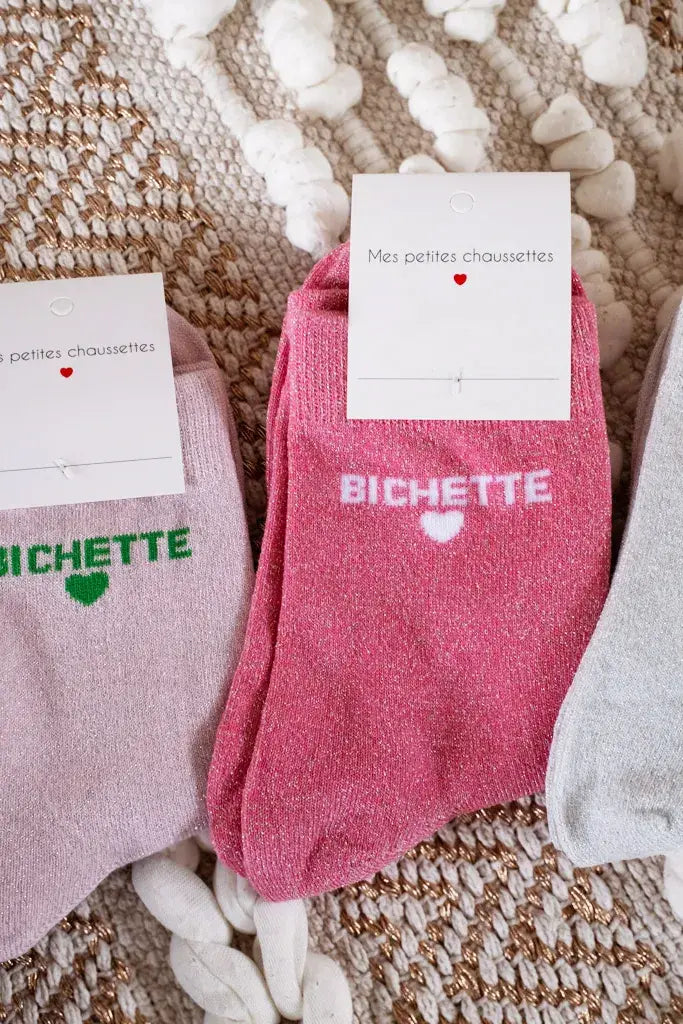 Chaussettes Bichette roses foncées