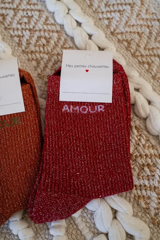 Chaussettes Amour rouges