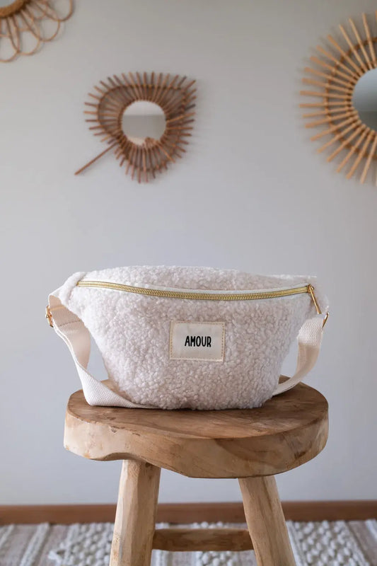 Sac banane Amour moumoute beige