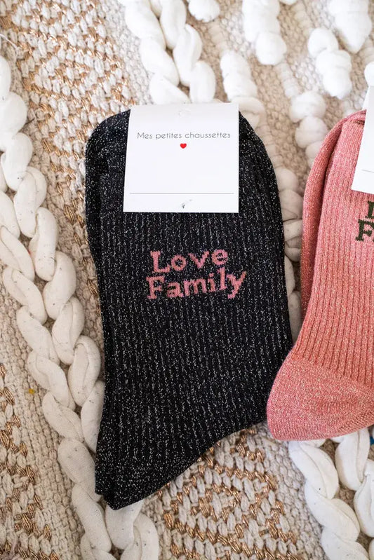 Chaussettes Love Family noires