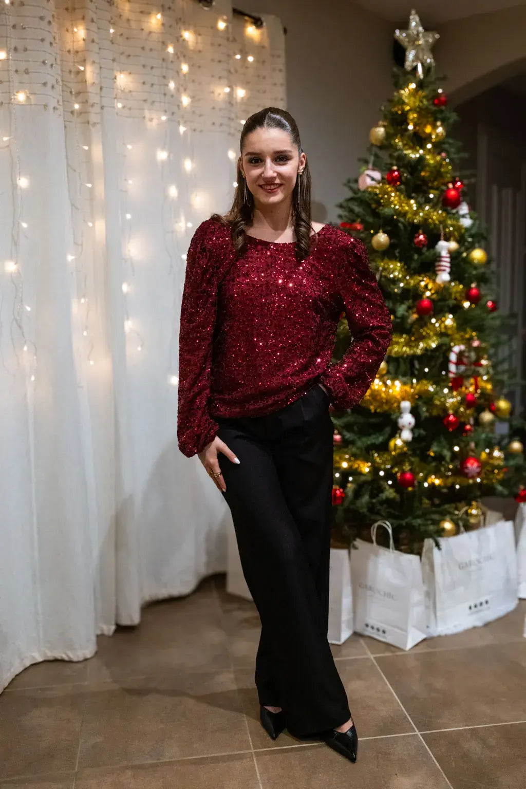 Blouse Orphéa bordeaux