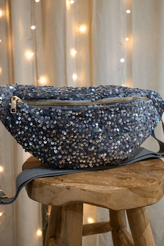 Sac banane à sequins Sina argent