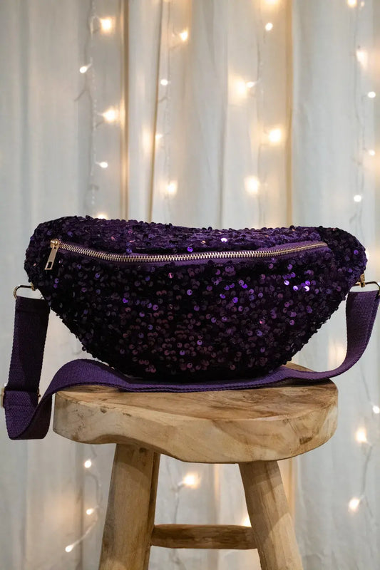 Sac banane à sequins Sina violet