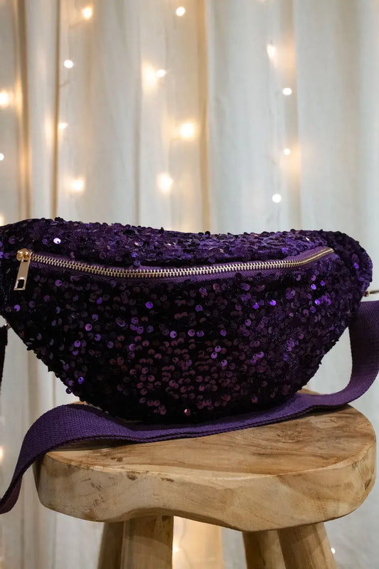 Sac banane à sequins Sina violet