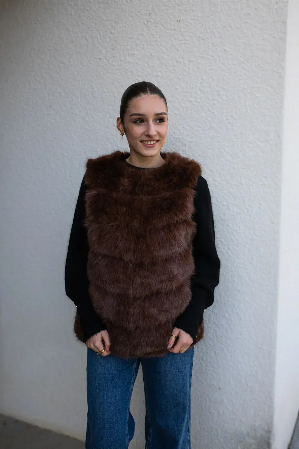 Gilet Isia en fausse fourrure