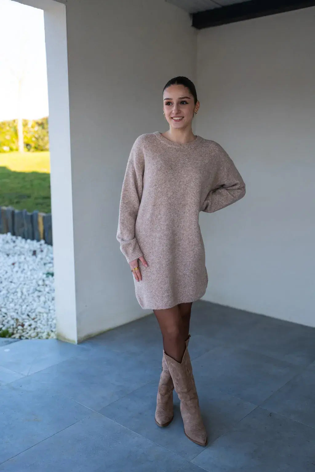 Robe pull Solana beige