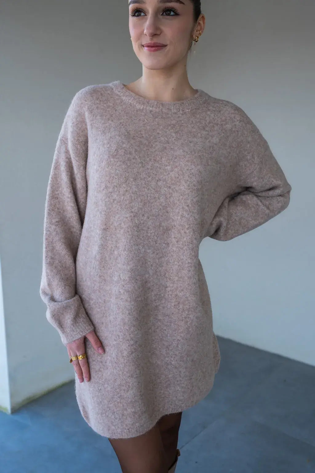 Robe pull Solana beige