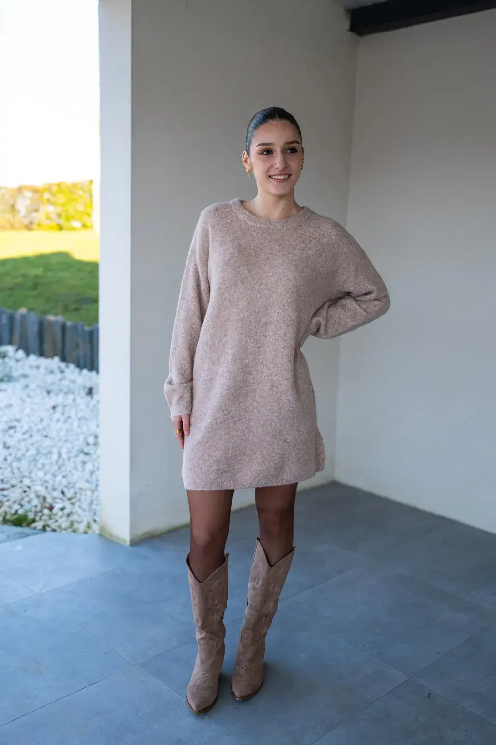 Robe pull Solana beige