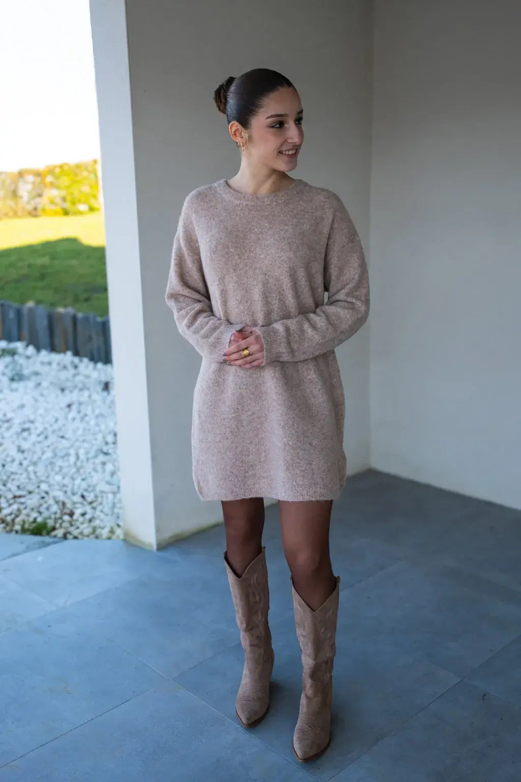 Robe pull Solana beige