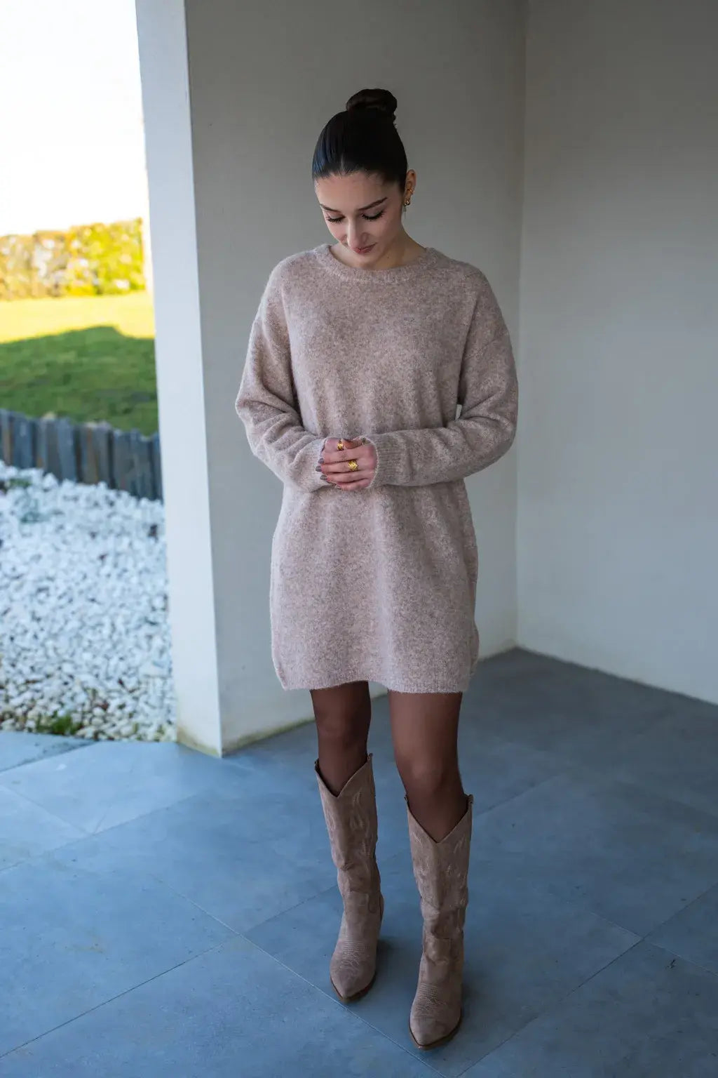 Robe pull Solana beige