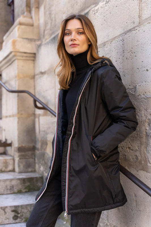 Parka fourrée imperméable Laura Jo - Albane noire longue