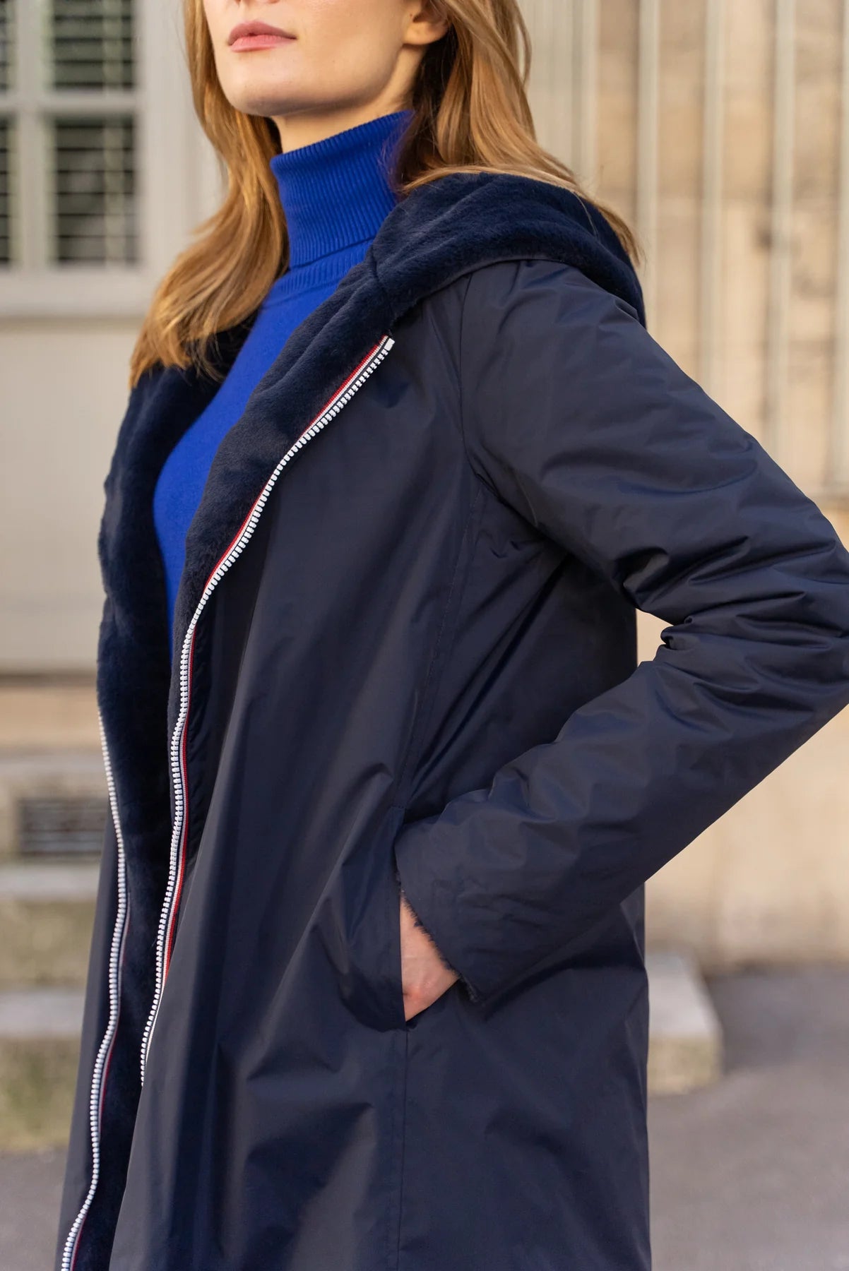 Parka fourrée réversible Laura Jo - Gwen marine