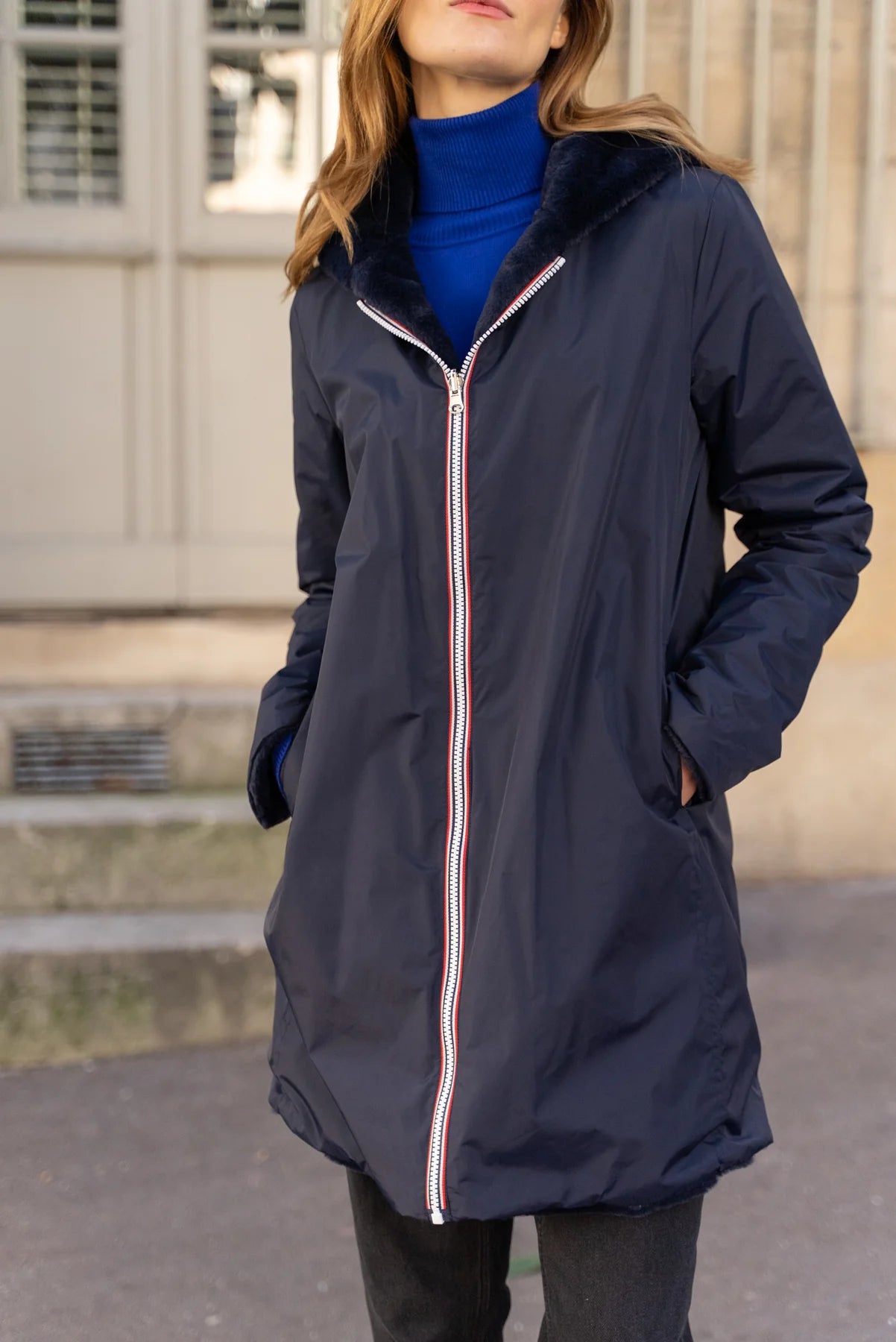 Parka fourrée réversible Laura Jo - Gwen marine