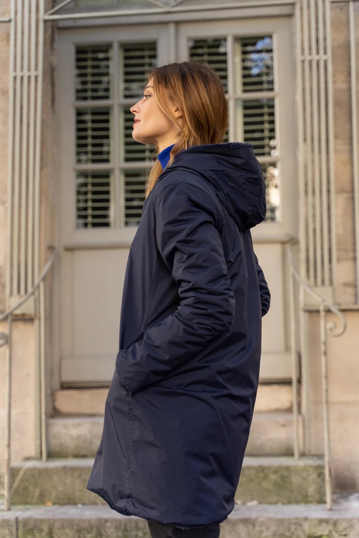 Parka fourrée réversible Laura Jo - Gwen marine