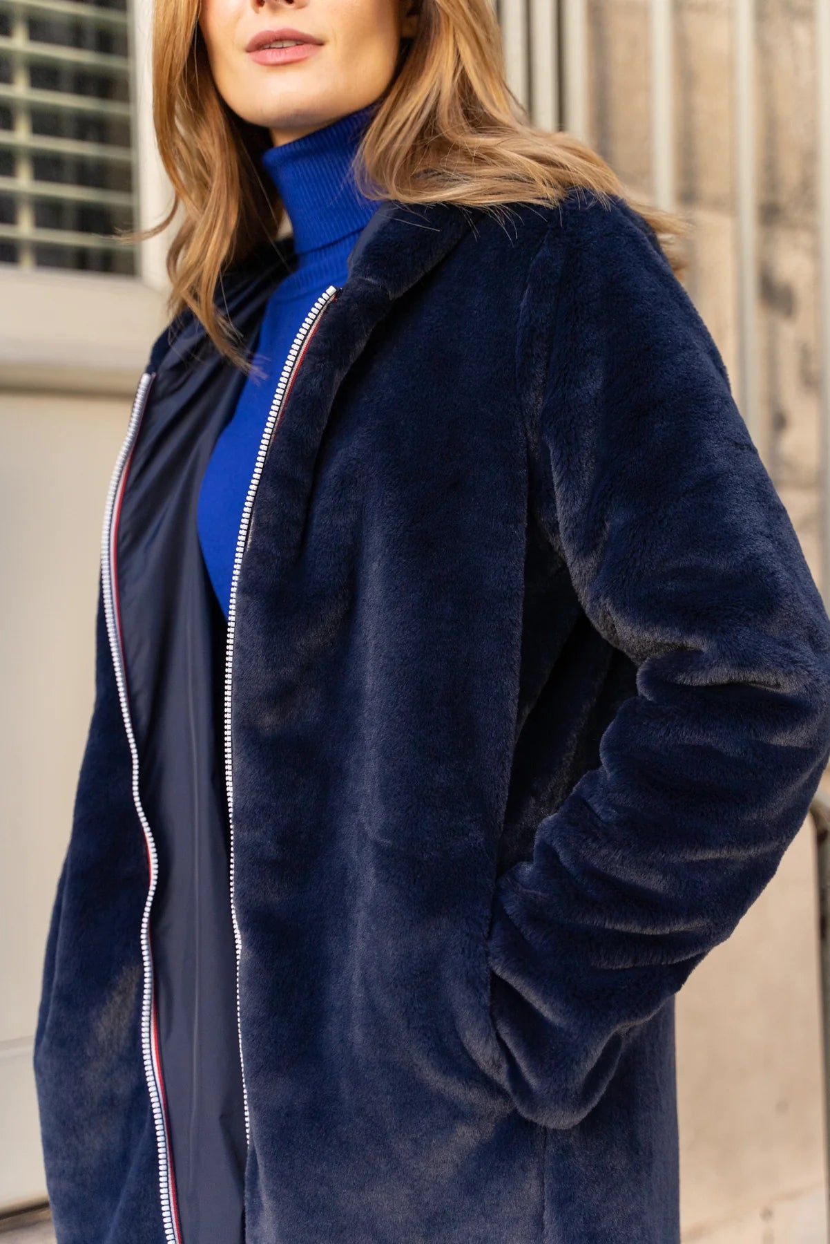 Parka fourrée réversible Laura Jo - Gwen marine