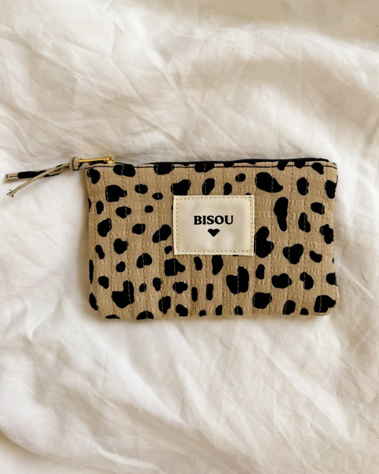 Pochette matelassée Bisou ❤ léopard