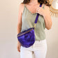 Sac banane XL en cuir irisé - Jacob violet foncé