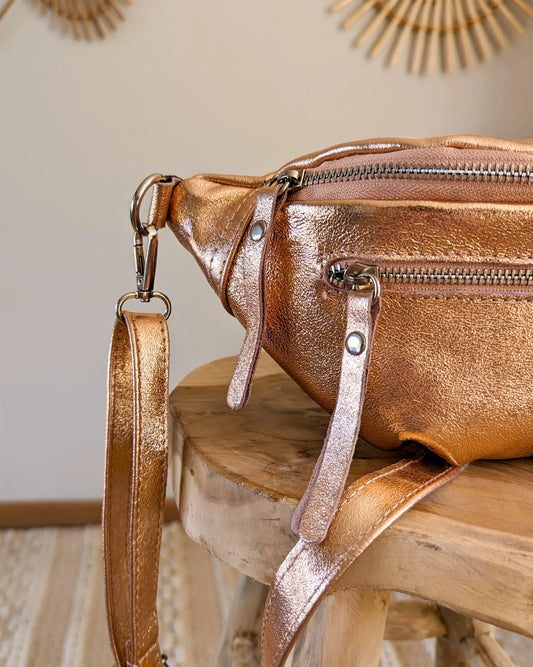 Sac banane en cuir - Chuck rose gold