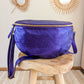 Sac banane XL en cuir irisé - Jacob violet foncé