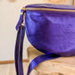 Sac banane XL en cuir irisé - Jacob violet foncé