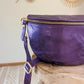 Sac banane XL en cuir irisé - Jacob violet