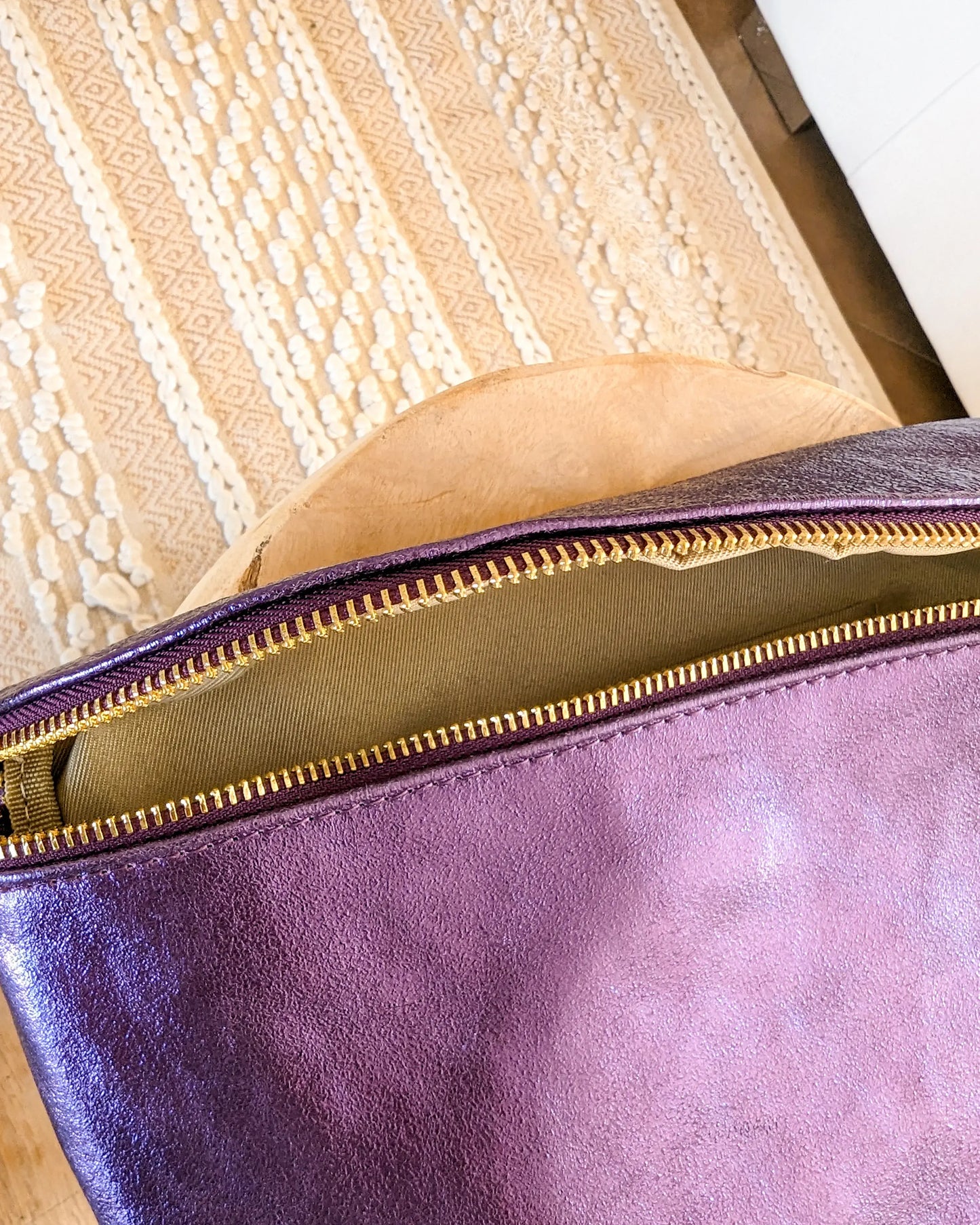 Sac banane XL en cuir irisé - Jacob violet