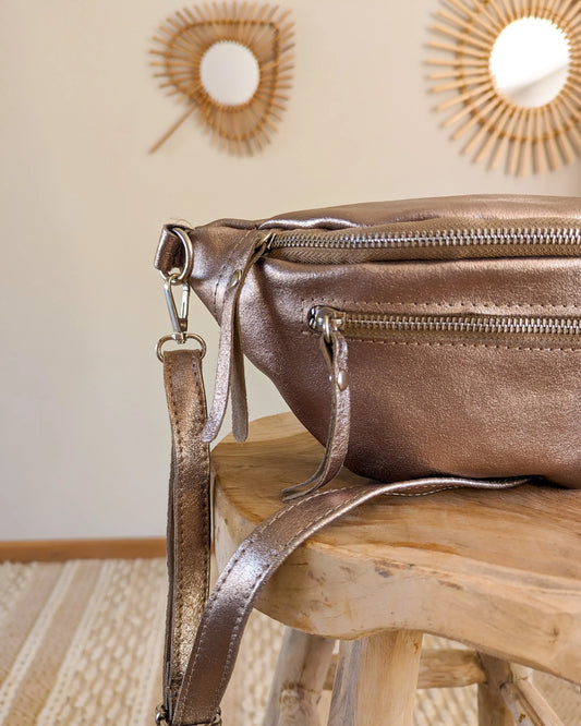 Sac banane en cuir - Chuck bronze