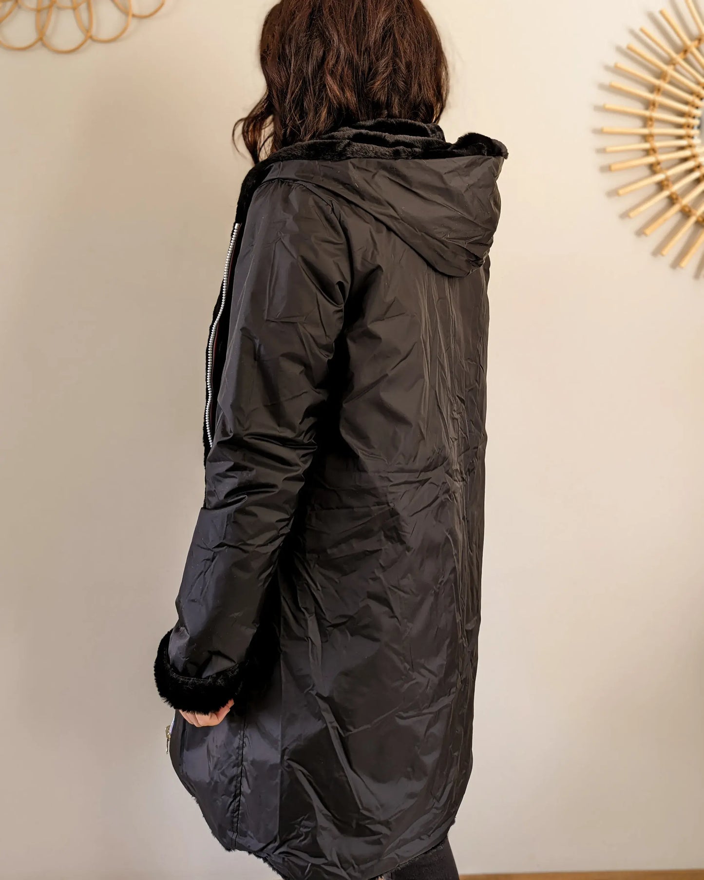 Parka fourrée réversible Laura Jo - Gwen noire