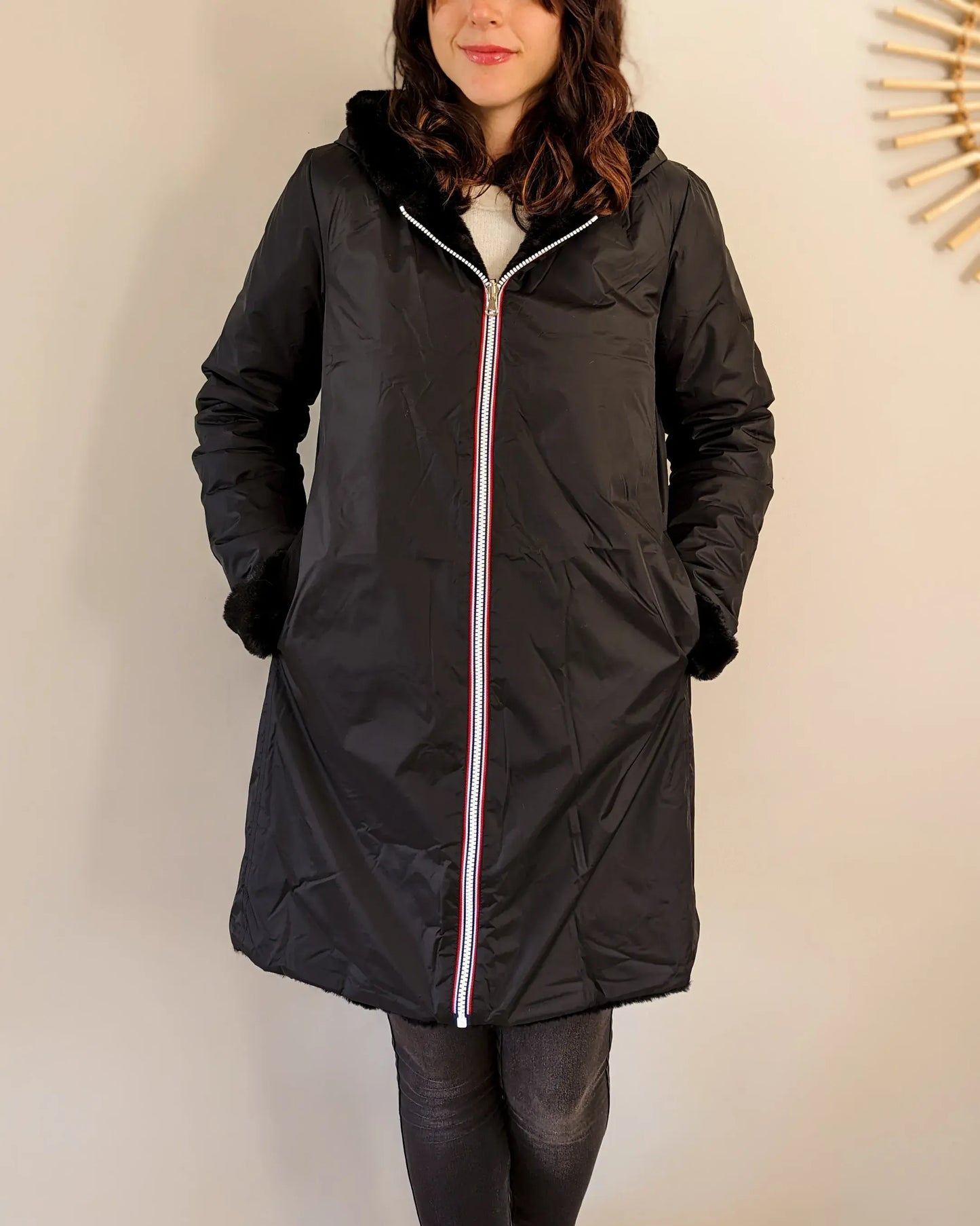 Parka fourrée réversible Laura Jo - Gwen noire