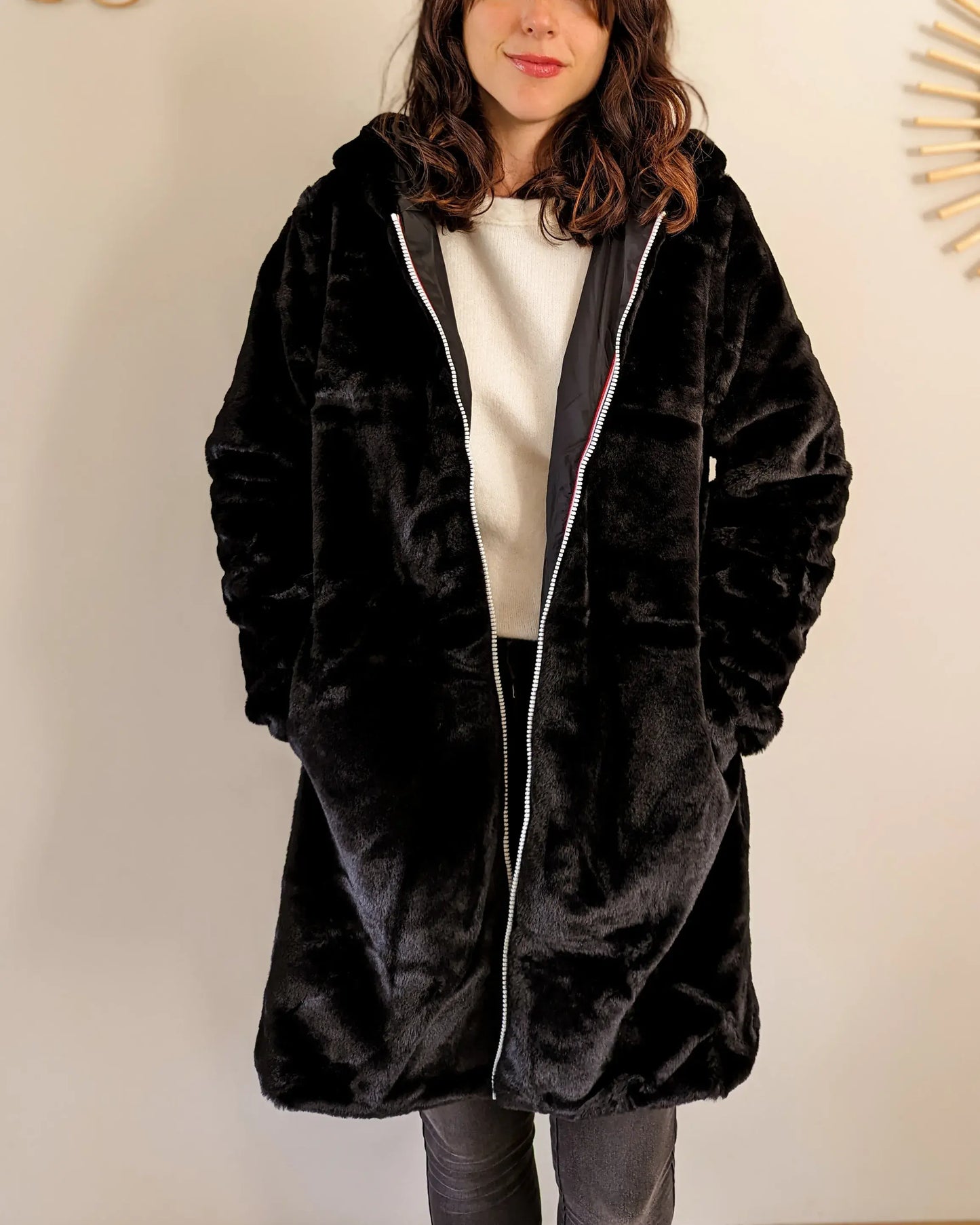 Parka fourrée réversible Laura Jo - Gwen noire