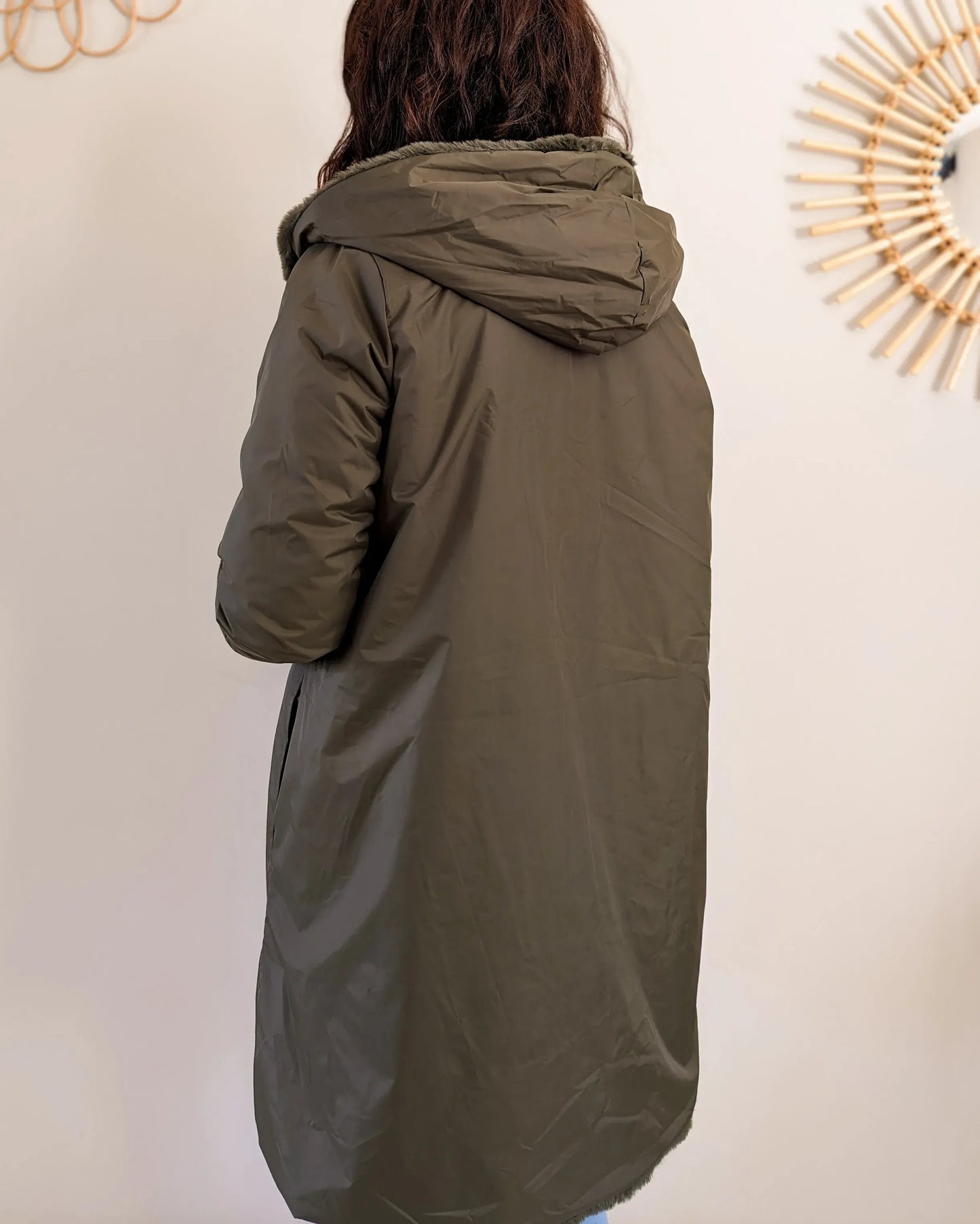 Parka fourrée réversible Laura Jo - Gwen kaki