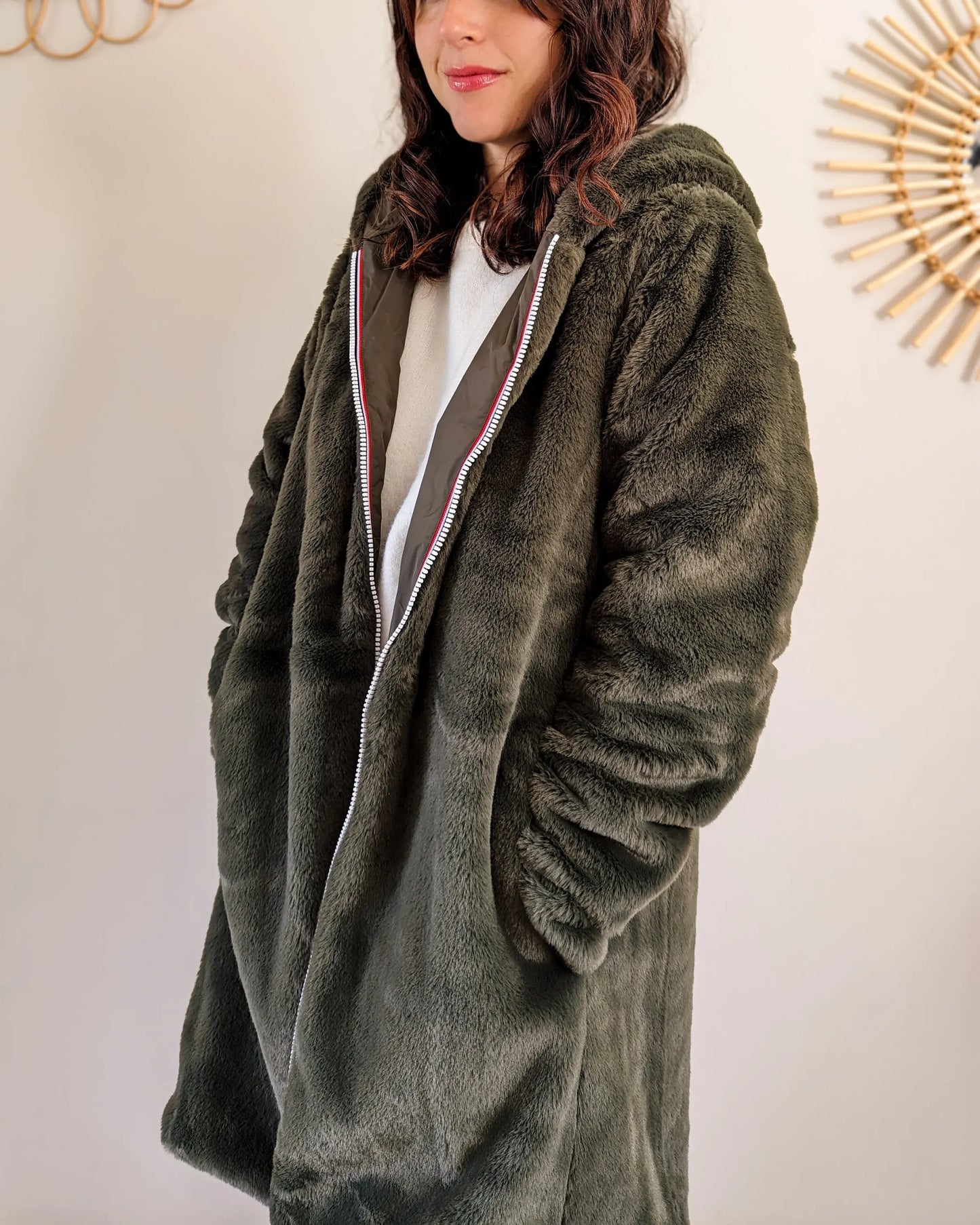 Parka fourrée réversible Laura Jo - Gwen kaki