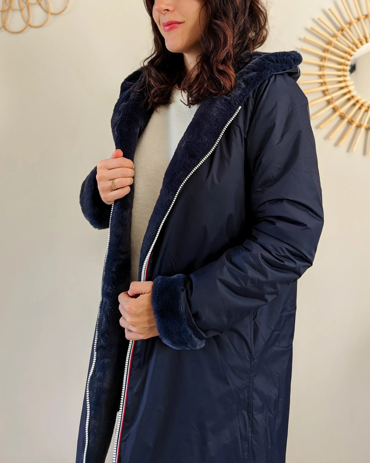 Parka fourrée réversible Laura Jo - Gwen marine