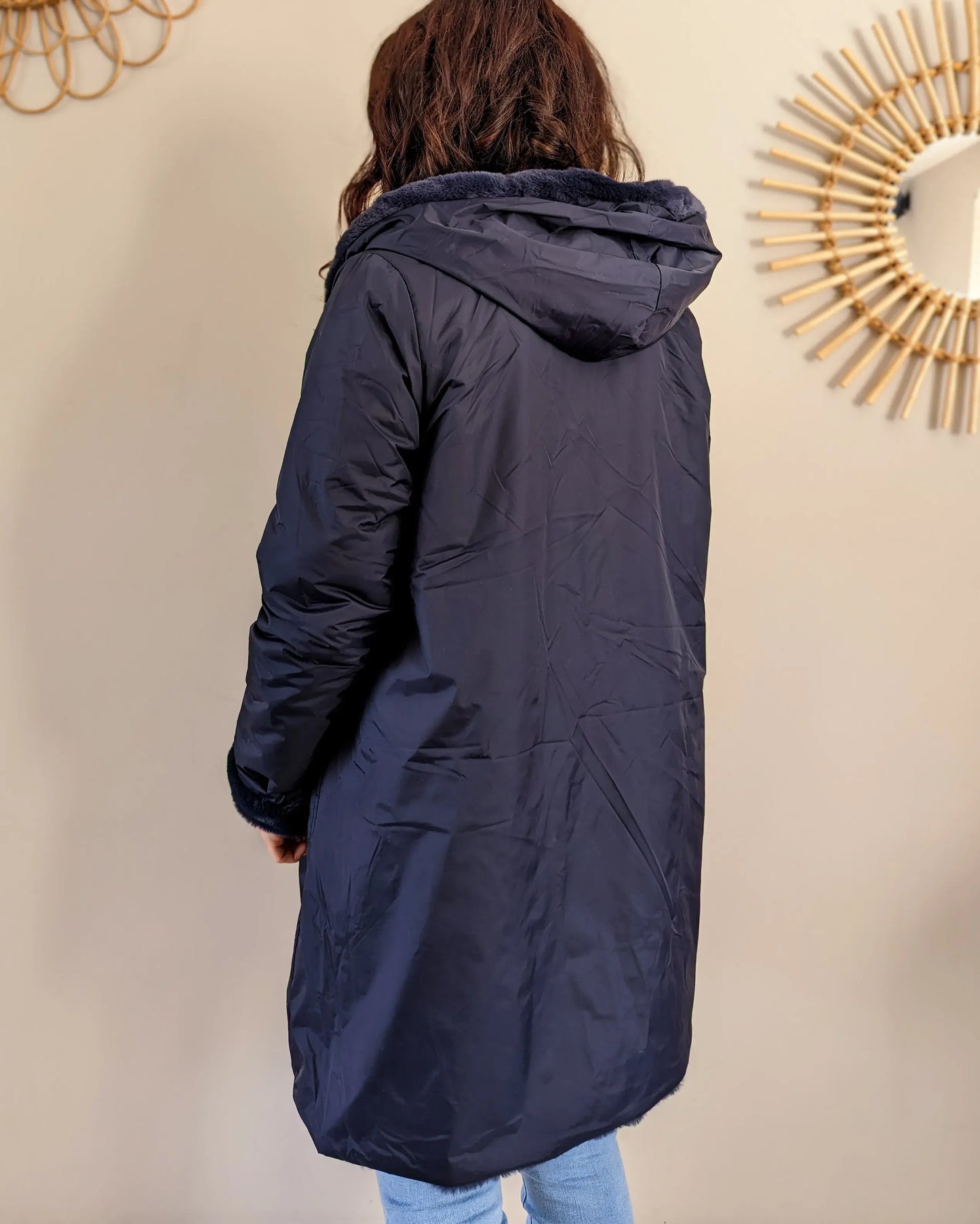 Parka fourrée réversible Laura Jo - Gwen marine