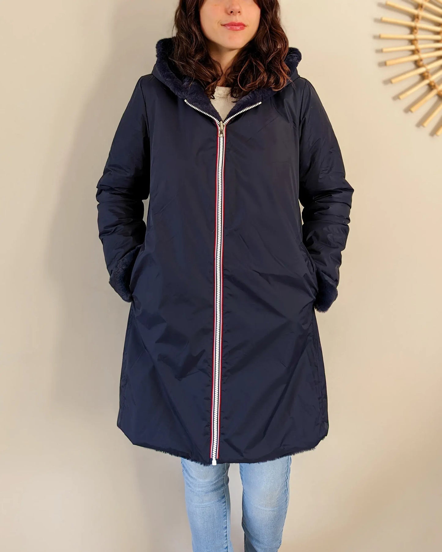 Parka fourrée réversible Laura Jo - Gwen marine