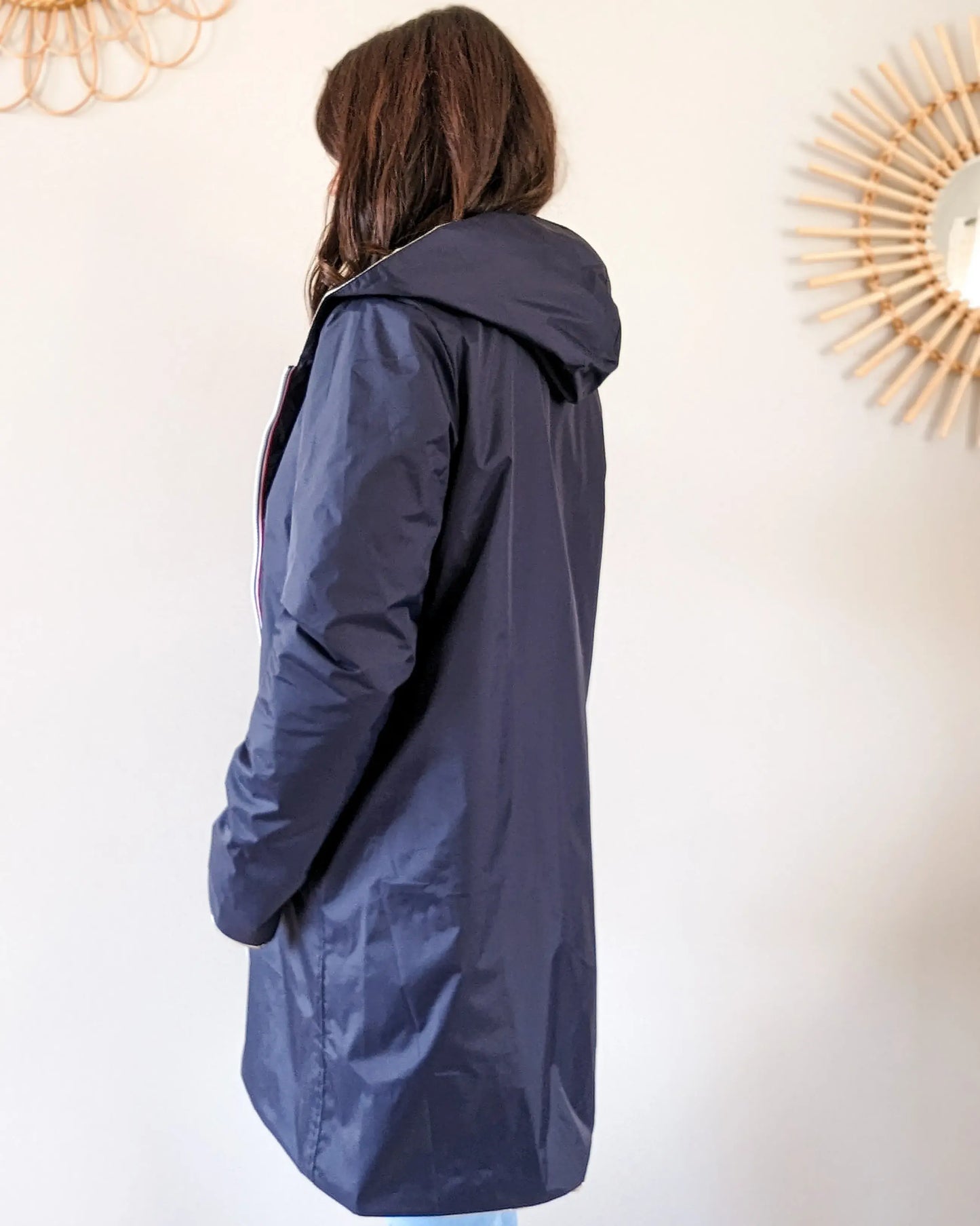 Imperméable rembourré mi-saison Laura Jo - Mandy long marine/doré