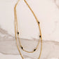 Collier double rangs noir - Siska