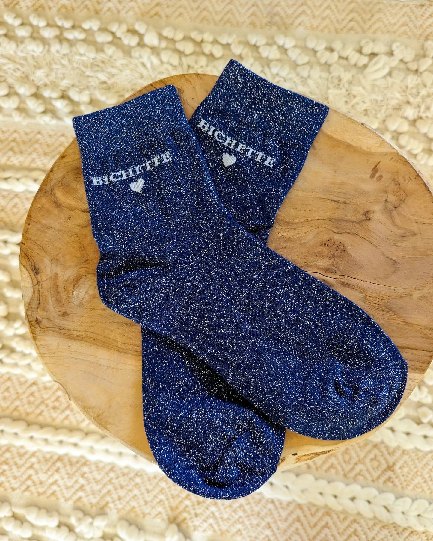 Chaussettes pailletées - Bichette bleues