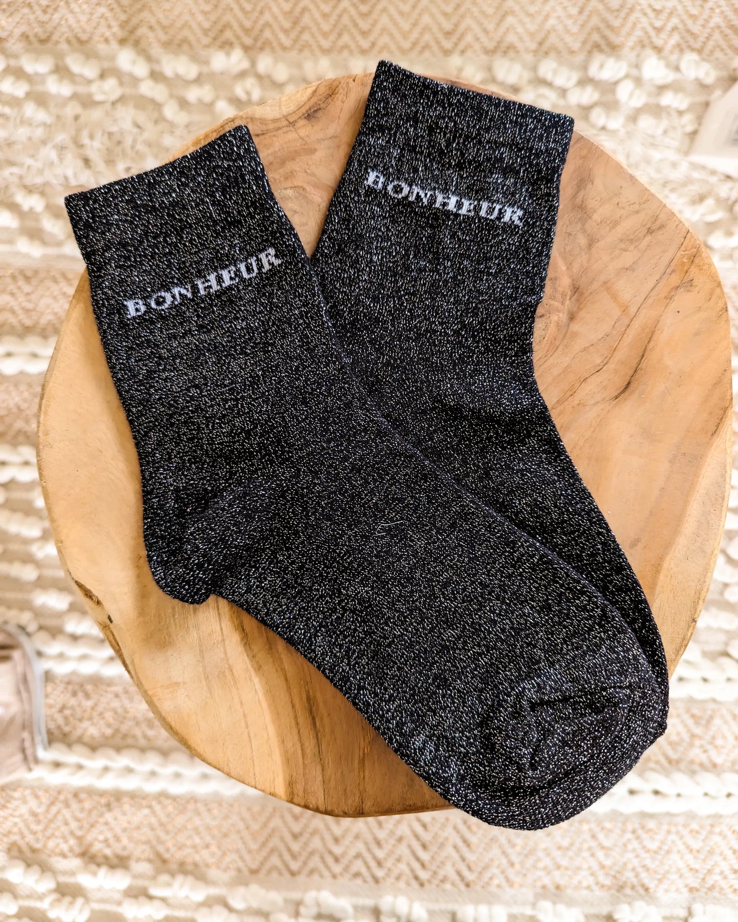 Chaussettes pailletées - Bonheur noir