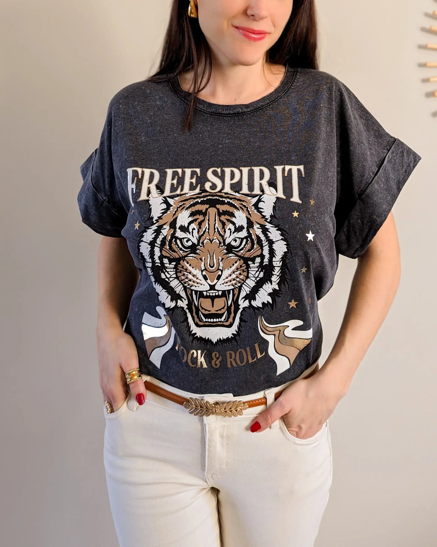 T-shirt gris - Free Spirit