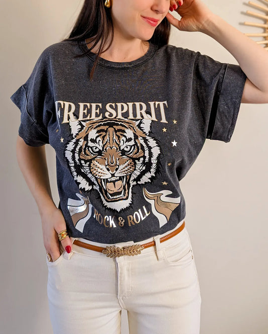 T-shirt gris - Free Spirit