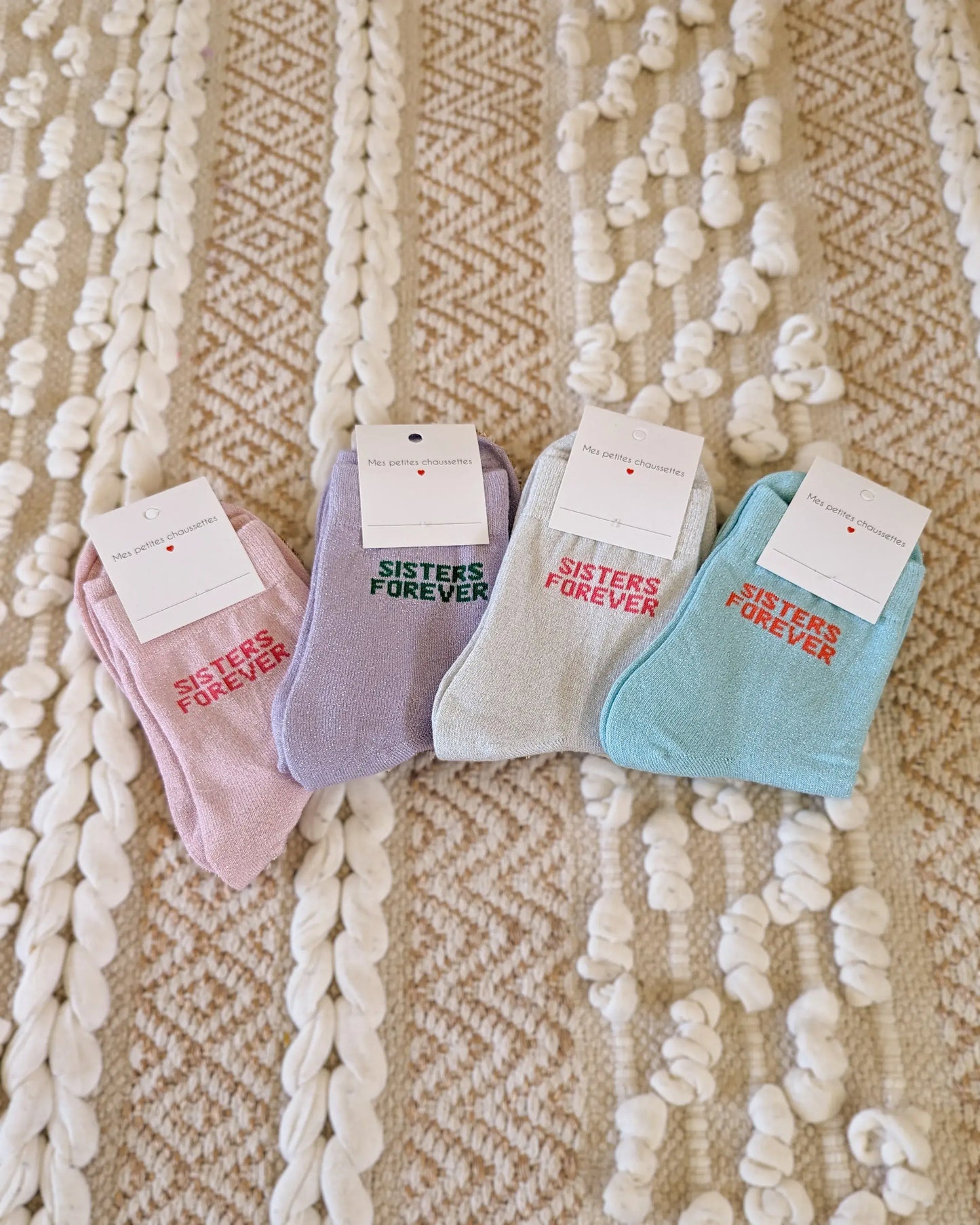 Chaussettes pailletées - Sisters Forever roses