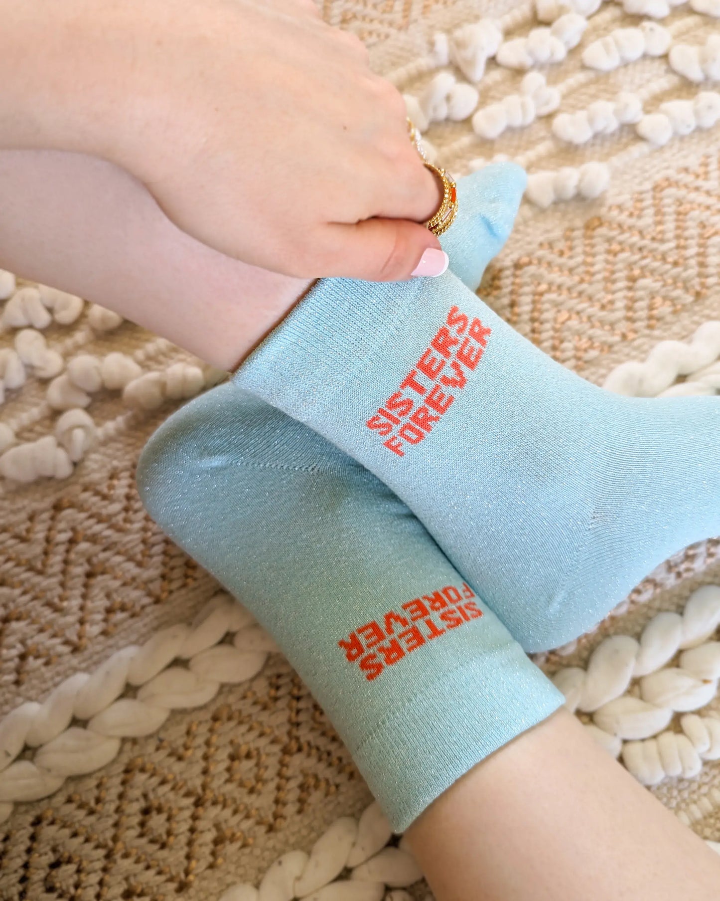 Chaussettes pailletées - Sisters Forever bleues