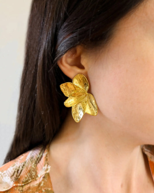 Boucles d'oreilles dorées - Fleurs