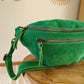 Sac banane en cuir velours - Hunter vert