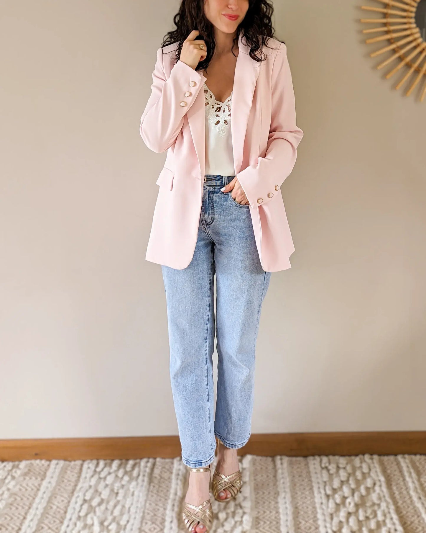 Veste blazer Alba rose poudre Garochic