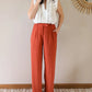 Pantalon en lin - Darren terracotta