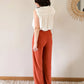 Pantalon en lin - Darren terracotta